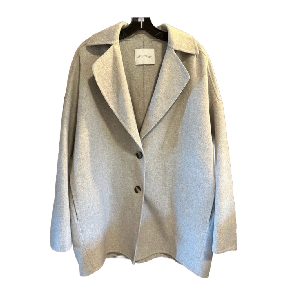 NWOT- Gray unlined Jacket with two-button front